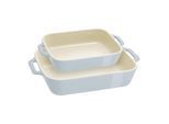 Staub Ceramique Ofenformenset 2-tlg, rechteckig, Hellblau, Keramik