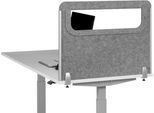 Schreibtisch-Akustik-Trennwand BE Safety Screen Seitenwand, mit Fenster, Dicke 10 mm, B 600 x T 20 mm, hellgrau