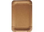 Pappteller Papstar Pure, Einweg, eckig, 130 x 200 mm, lebensmittelecht, FSC®-zertifiziert & kompostierbar, braun, 250 Stück
