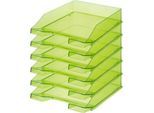 Ablagekorb HAN Klassik, für Format A4/C4, mit Beschriftungsfeld, stapelbar, B 255 x T 348 x H 65 mm, Kunststoff, grün/transparent, 6 Stück