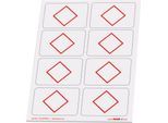 Taktische Zeichen Taktifol Personen, rechteckig, selbsthaftend, beschriftbar, trocken abwischbar, L 46 x B 32 mm, rot, 8 Zeichen