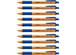 STABILO® Kugelschreiber pointball, Druckmechanik, dokumentenecht, Strichstärke 0,5 mm, 10 Stk., blau