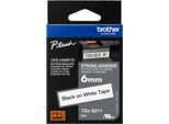 Brother Schriftbandkassette TZe-S211, 6 mm breit, weiß/schwarz