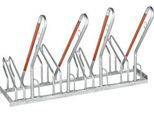 Anlehnparker 1-seitig, für Reifen bis B 55 mm, B 1400 x T 385 x H 815 mm, Stahl verzinkt, 4 Einstellplätze