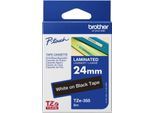 Brother Schriftbandkassette TZe-355, 24 mm,schwarz/weiß
