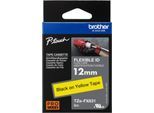 Brother Schriftbandkassette TZe-FX631, 12 mm breit, gelb/schwarz