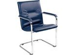 Nowy Styl Freischwinger Rumba, Kunstleder, blau