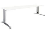 Schäfer Shop Select Schreibtisch LOGIN, manuell höheneinstellbar, C-Fuß, B 1800 x T 800 x H 660-820 mm, weiß/weißalu