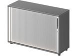Schäfer Shop Genius Querrollladenschrank TETRIS WOOD, 2 OH, B 1200 mm, Höhe inkl. Gleiter, graphit