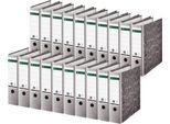 Ordner LEITZ® 1080, DIN A4, Rückenbreite 80 mm, Griffloch, geklebtes Rückenschild, Hartpappe, 20 Stück, grau
