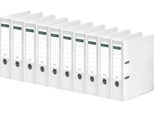 Ordner Schäfer Shop Select, DIN A4, Rückenbreite 80 mm, Griffloch, auswechselbares Rückenschild, Polypropylen, 10 Stück, weiß