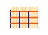 Schulte Palettenregal, Grundregal, B 8444 x T 1100 x H 3000 mm, 4 Ebenen, Palettengewicht bis 800 kg, Feldlast 8720 kg, blau/orange