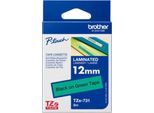 Schriftbandkassette Brother TZe-731, selbstklebend, L 8 m x B 12 mm, grün/schwarz