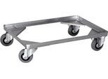 Gmoehling Fahrgestell für Transportkästen Typ 1, bis 200 kg, Lenk- und Bockrollen, Vollgummi-Räder, L 642 x B 424 x H 150 mm, Stahl verzinkt