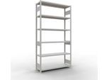 Schulte MULTIplus250 Steckregal, Grundregal, 6 Fachböden, bis 250 kg je Fachboden, werkzeuglos montierbar B 1300 x T 400 x H 2500, lichtgrau