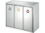 Wertstoff-Sortieranlage aus Edelstahl, 3 x 8 l