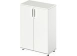 Schäfer Shop Genius Flügeltürenschrank TETRIS WOOD, 3 OH, Höhe inkl. Gleiter, B 800 mm, weiß