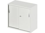 Schäfer Shop Select Ansatz-/Aufsatz-Schiebetürenschrank LOGIN, 2 Ordnerhöhen, B 800 x T 420 x H 726 mm, lichtgrau/lichtgrau