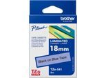 Schriftbandkassette Brother TZe-541, selbstklebend, L 8 m x B 18 mm, blau/schwarz