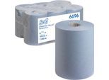 Scott® Rollenpapiertücher Essential Slimroll 6696, 1-lagig, 6 Rollen á 190 m, insgesamt 1140 m, blau