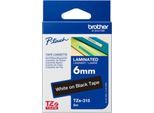 Schriftbandkassette Brother TZe-315, selbstklebend, L 8 m x B 6 mm, schwarz/weiß