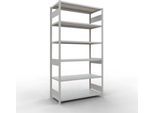 Schulte MULTIplus250 Steckregal, Grundregal, 6 Fachböden, bis 250 kg je Fachboden, werkzeuglos montierbar, B 1300 x T 600 x H 2500, lichtgrau