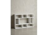 Wandregal Eiche Holz Freischwebend Modern, Weiß 75x16x51 cm