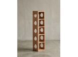 Weinregal MUMBAI Massivholz mit Ablage Wandmontage Modern, Akazie 15x15x70 cm