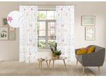 Gardine OTTO HOME "Morgann", bunt (multi), B:140cm H:175cm, Polyester, Gardinen, Gardine, Kräuselband, verspieltes Design, Pflegeleicht, transparentes Material