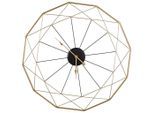 Ambia Home Wanduhr, Schwarz, Gold, Metall, Dekoration, Uhren, Wanduhren
