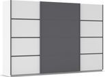 Kleiderschrank OTTO HOME "Mehrzweckschrank Aktenschrank Möbel Mietswohnung Schlafzimmer AVOLA", weiß (alpinweiß, graumetallic, leisten graumetallic), B:315cm H:229cm T:62cm, Holzwerkstoff, Schränke, Kleiderschrank, mit eleganten Zierleisten in Chrom, Schwarz oder Weiß MADE IN GERMANY