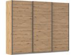 Schwebetürenschrank OTTO HOME "Kleiderschrank Schrank Garderobe AGORDO mit Dekor- oder Hochglanzfront", braun (eiche artisan, griffleisten graumetallic), B:271cm H:210cm T:62cm, Holzwerkstoff, Schränke, Schwebetürenschrank, in 4 Breiten und 2 Höhen MADE IN GERMANY