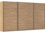 Schwebetürenschrank OTTO HOME "Kleiderschrank Schrank Garderobe AGORDO mit Dekor- oder Hochglanzfront", braun (eiche artisan, griffleisten graumetallic), B:360cm H:229cm T:62cm, Holzwerkstoff, Schränke, Schwebetürenschrank, in 4 Breiten und 2 Höhen MADE IN GERMANY
