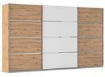 Kleiderschrank OTTO HOME "Mehrzweckschrank Aktenschrank Möbel Mietswohnung Schlafzimmer AVOLA", weiß (eiche artisan, alpinweiß, leisten chrom), B:360cm H:210cm T:62cm, Holzwerkstoff, Schränke, Kleiderschrank, mit eleganten Zierleisten in Chrom, Schwarz oder Weiß MADE IN GERMANY