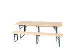 Biertischgarnitur , Braun , Holz , 48-teilig , Spiesstanne , 70x77x220 cm , Gartenmöbel, Gartengarnituren, Gartenmöbel-Sets