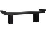 Bank WOOOD "Lox Massiv Mangoholz mit umlaufendem Rand H 35 x B 183 x T 53 cm", schwarz, B:183cm H:35cm T:53cm, Holzwerkstoff, Sitzbänke, Bank, Tragkraft 100 kg, breite Standbeine, individuelle Holzmaserung