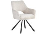 Ambia Home Armlehnstuhl , Schwarz, Perlmutt , Metall, Textil , Drehkreuz , 60x85x63 cm , inklusive Armlehnen, Sitzfläche 180° drehbar , Esszimmer, Stuhl, Polsterstühle