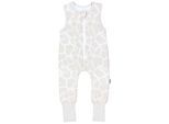 Babyschlafsack TUPTAM "Schlafsack mit Füßen Baby Ganzjahresschlafsack mit Beinen 2,5 Tog" Gr. 116, leoprint beige umstülpbarer fuß, Schlafsäcke, Baby, L: 122cm, Obermaterial: 100% Baumwolle CO., L:122cm