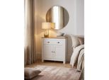 Sideboard – Weiß/Eiche, 79x81x34,5 cm, 2 Schubladen, Türen