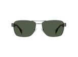 Hugo Boss Matte Ruthenium Dark Havana Legs Groene Zonnebril met Glazen