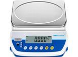 Tischwaage Adam Latitude LBX 12, Wägebereich 2 g-12 kg, LC-Display, Netzanschluss/Akku, B 255 x T 290 x H 105 mm, Edelstahl, weiß-blau