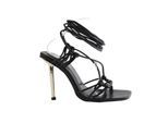 Chic Dames/Dames Leren Naaldhak Gladiator Sandalen (Zwart)