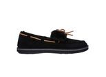 Skechers Moccasin-pantoffels voor dames met strik en rand van imitatiebont (Zwart)
