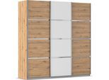 Kleiderschrank OTTO HOME "Mehrzweckschrank Aktenschrank Möbel Mietswohnung Schlafzimmer AVOLA", weiß (eiche artisan, alpinweiß, leisten chrom), B:203cm H:229cm T:62cm, Holzwerkstoff, Schränke, Kleiderschrank, mit eleganten Zierleisten in Chrom, Schwarz oder Weiß MADE IN GERMANY