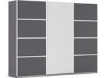 Kleiderschrank OTTO HOME "Mehrzweckschrank Aktenschrank Möbel Mietswohnung Schlafzimmer AVOLA", grau (graumetallic, alpinweiß, leisten weiß), B:271cm H:210cm T:62cm, Holzwerkstoff, Schränke, Kleiderschrank, mit eleganten Zierleisten in Chrom, Schwarz oder Weiß MADE IN GERMANY