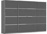 Kleiderschrank OTTO HOME "Mehrzweckschrank Aktenschrank Möbel Mietswohnung Schlafzimmer AVOLA", grau (graumetallic, leisten chrom), B:315cm H:229cm T:62cm, Holzwerkstoff, Schränke, Kleiderschrank, mit eleganten Zierleisten in Chrom, Schwarz oder Weiß MADE IN GERMANY