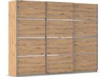 Kleiderschrank OTTO HOME "Mehrzweckschrank Aktenschrank Möbel Mietswohnung Schlafzimmer AVOLA", braun (eiche artisan, leisten chrom), B:271cm H:229cm T:62cm, Holzwerkstoff, Schränke, Kleiderschrank, mit eleganten Zierleisten in Chrom, Schwarz oder Weiß MADE IN GERMANY