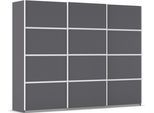 Kleiderschrank OTTO HOME "Mehrzweckschrank Aktenschrank Möbel Mietswohnung Schlafzimmer AVOLA", grau (graumetallic, leisten weiß), B:271cm H:229cm T:62cm, Holzwerkstoff, Schränke, Kleiderschrank, mit eleganten Zierleisten in Chrom, Schwarz oder Weiß MADE IN GERMANY
