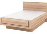 Holzbett MUSTERRING "Sorrent, Bettgestell, Bettrahmen, teilmassiv Eiche", braun (weiß, neutral), B:120cm L:190cm, Betten, Holzbett, Eiche teilmassiv, Liegehöhenverstellung, in schwebender Optik