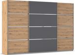 Kleiderschrank OTTO HOME "Mehrzweckschrank Aktenschrank Möbel Mietswohnung Schlafzimmer AVOLA", grau (eiche artisan, graumetallic, leisten chrom), B:315cm H:210cm T:62cm, Holzwerkstoff, Schränke, Kleiderschrank, mit eleganten Zierleisten in Chrom, Schwarz oder Weiß MADE IN GERMANY